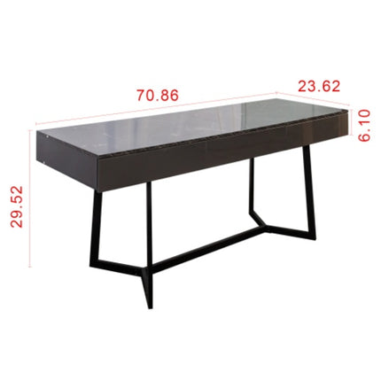 71" Modern Executive Computer Desk – Extra Large Home Office Desk with Y-Shaped Metal Legs – Industrial Study Table for Gaming & Work