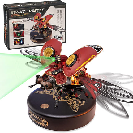 Robotime ROKR Scout Beetle 3D Mechanical Puzzle – Steampunk Style DIY Model Kit – MI02 Mechanical Insect Building Set for Adults & Teens