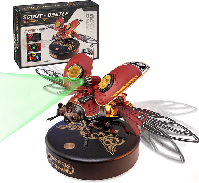 Robotime ROKR Scout Beetle 3D Mechanical Puzzle – Steampunk Style DIY Model Kit – MI02 Mechanical Insect Building Set for Adults & Teens