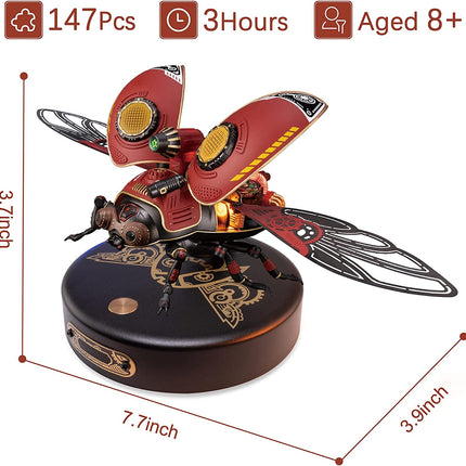 Robotime ROKR Scout Beetle 3D Mechanical Puzzle – Steampunk Style DIY Model Kit – MI02 Mechanical Insect Building Set for Adults & Teens