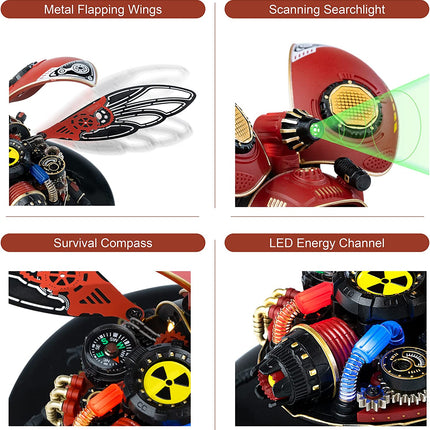 Robotime ROKR Scout Beetle 3D Mechanical Puzzle – Steampunk Style DIY Model Kit – MI02 Mechanical Insect Building Set for Adults & Teens