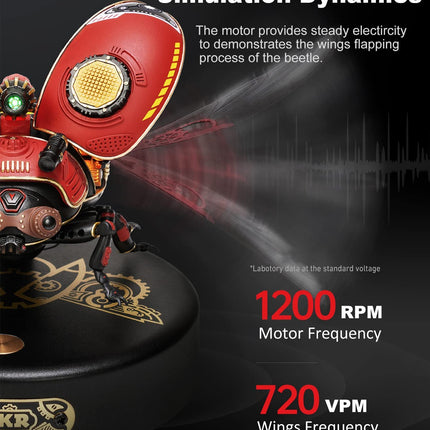 Robotime ROKR Scout Beetle 3D Mechanical Puzzle – Steampunk Style DIY Model Kit – MI02 Mechanical Insect Building Set for Adults & Teens