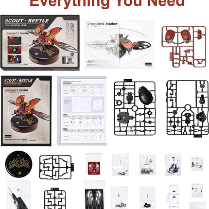 Robotime ROKR Scout Beetle 3D Mechanical Puzzle – Steampunk Style DIY Model Kit – MI02 Mechanical Insect Building Set for Adults & Teens