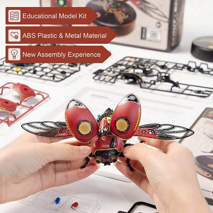 Robotime ROKR Scout Beetle 3D Mechanical Puzzle – Steampunk Style DIY Model Kit – MI02 Mechanical Insect Building Set for Adults & Teens
