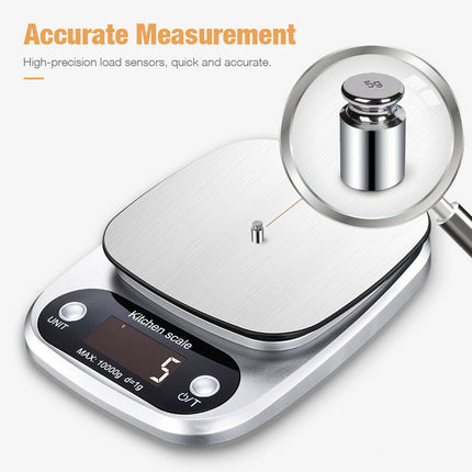 22lbs/10kg Digital Kitchen Scale – Professional Food & Diet Scale with 1g Precision – Stainless Steel Measuring Weight Balance
