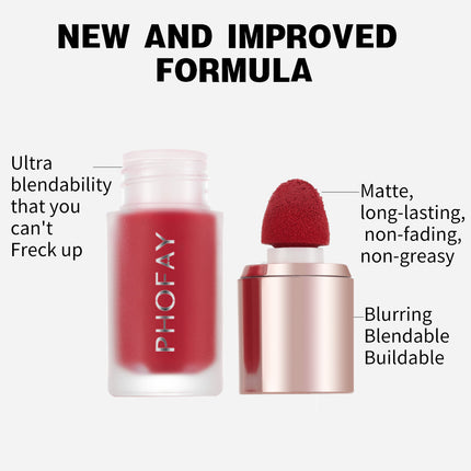 Phofay Silk-Soft Liquid Blush – High-Pigment & Waterproof Formula