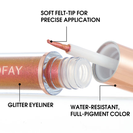 Phofay 12-Piece Diamond Glow Eyeliner Kit – Waterproof & Long-Lasting Glitter