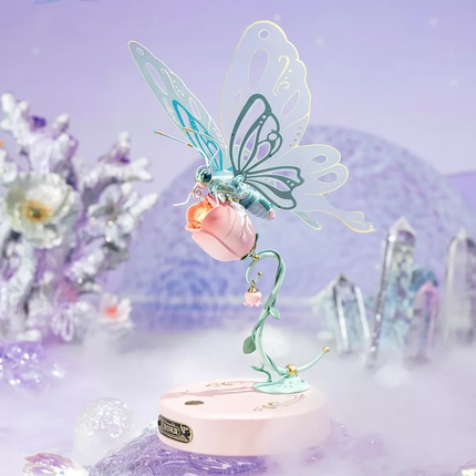 ROKR Starry Blue Mechanical Butterfly – 3D Moving Wing Model Kit – DIY Steampunk Butterfly Puzzle – Mechanical Art Gift for Adults & Teens