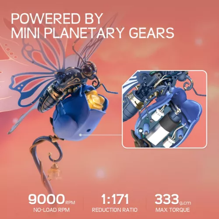 ROKR Starry Blue Mechanical Butterfly – 3D Moving Wing Model Kit – DIY Steampunk Butterfly Puzzle – Mechanical Art Gift for Adults & Teens