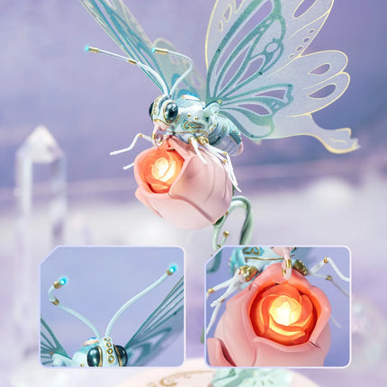 ROKR Starry Blue Mechanical Butterfly – 3D Moving Wing Model Kit – DIY Steampunk Butterfly Puzzle – Mechanical Art Gift for Adults & Teens