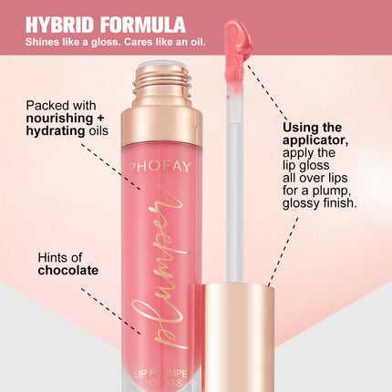Phofay 3D Glass Plumping Gloss – High-Shine Lip Maximizer