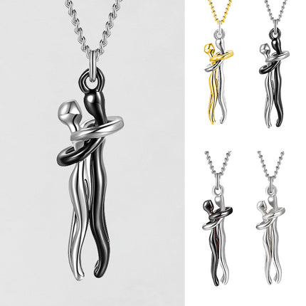 Romantic "Love Hug" Pendant Necklace – Symbolic Couple Jewelry for Lovers – Meaningful Anniversary & Valentine’s Day Gift for Him & Her