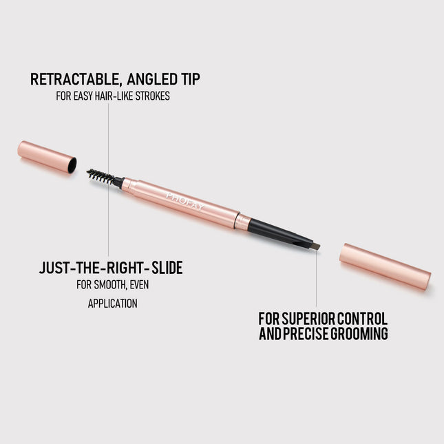 Phofay Ultra-Fine Brow Pencil – Long-Lasting Shape & Blend with Spoolie Brush