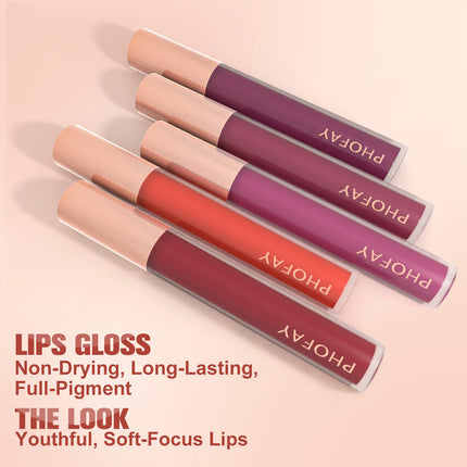 Phofay Silk-Finish Lip Gloss – Non-Tacky Mirror Glow
