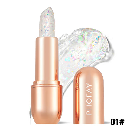 Phofay Crystal Jelly Flower Lipstick – Temperature Color-Changing Magic Lip Balm