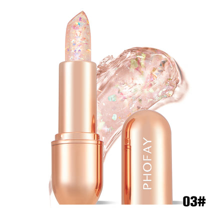 Phofay Crystal Jelly Flower Lipstick – Temperature Color-Changing Magic Lip Balm