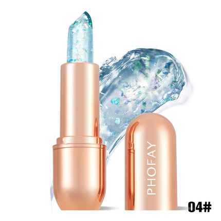 Phofay Crystal Jelly Flower Lipstick – Temperature Color-Changing Magic Lip Balm
