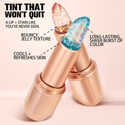 Phofay Crystal Jelly Flower Lipstick – Temperature Color-Changing Magic Lip Balm