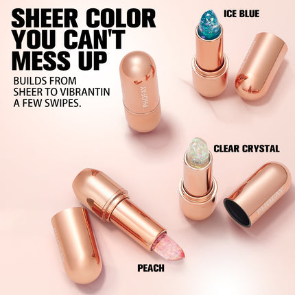 Phofay Crystal Jelly Flower Lipstick – Temperature Color-Changing Magic Lip Balm