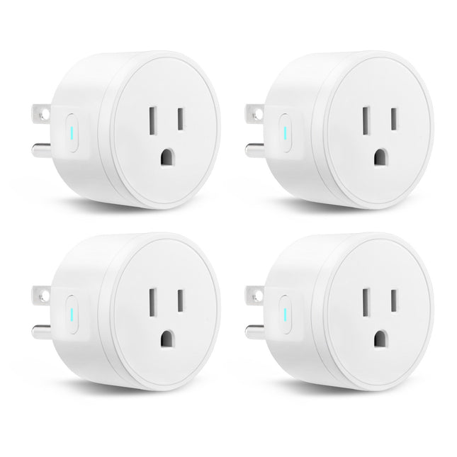 Smart Plug WiFi Outlet (4-Pack) – Works with Alexa & Google Home – Remote Control & Timer Function – No Hub Required, White