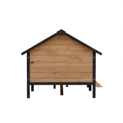 Luxury Cabin-Style Wooden Dog House with Front Porch – Large Outdoor Pet Kennel with Raised Floor & Weatherproof Roof – Rustic Garden Sanctuary