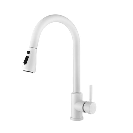 Modern High-Arc Kitchen Faucet with Pull-Out Sprayer – Dual-Mode Stream & Spray Tap – Single Handle Stainless Steel Sink Faucet