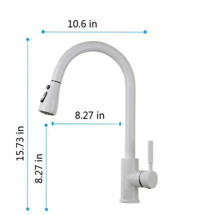 Modern High-Arc Kitchen Faucet with Pull-Out Sprayer – Dual-Mode Stream & Spray Tap – Single Handle Stainless Steel Sink Faucet
