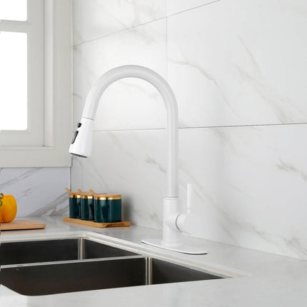 Modern High-Arc Kitchen Faucet with Pull-Out Sprayer – Dual-Mode Stream & Spray Tap – Single Handle Stainless Steel Sink Faucet