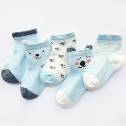 5-Pack Kids Breathable Summer Socks – Thin Mesh Cotton Socks for Boys & Girls – Soft & Sweat-Absorbing Daily Wear