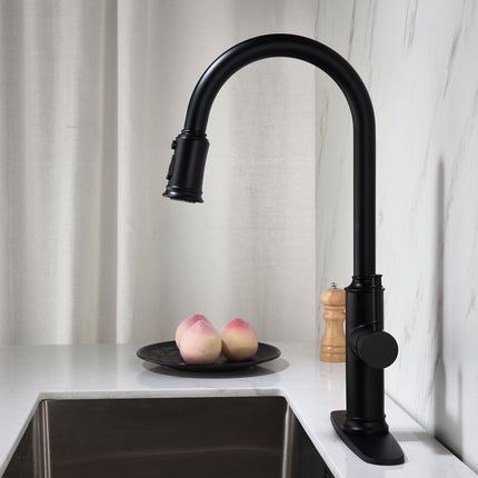 360° Swivel Pull-Down Kitchen Sink Faucet – Brushed Nickel/Chrome Sprinkler Tap – High-Pressure Stream & Spray Function