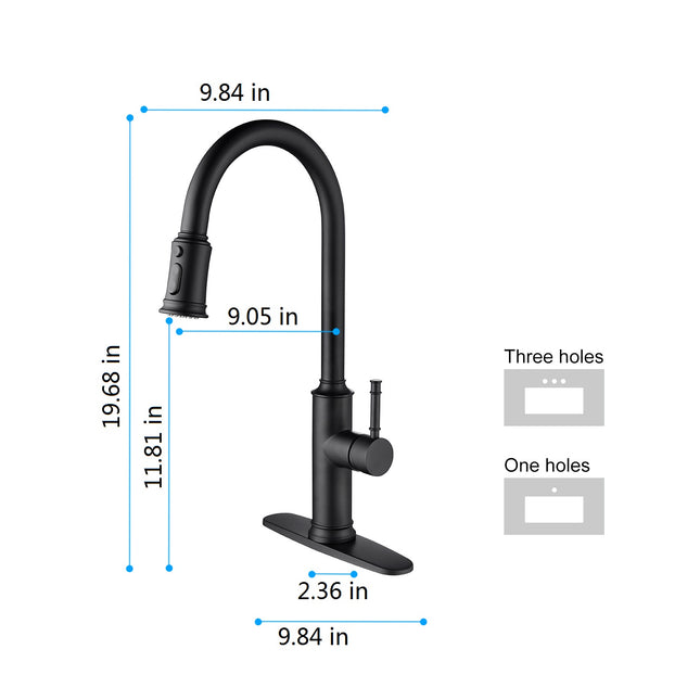 360° Swivel Pull-Down Kitchen Sink Faucet – Brushed Nickel/Chrome Sprinkler Tap – High-Pressure Stream & Spray Function