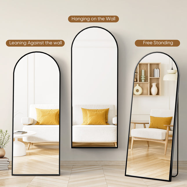 71" x 26" Arched Full Length Mirror – Large Floor Mirror with Stand – Modern Arched Wall Mirror for Bedroom, Living Room & Dressing