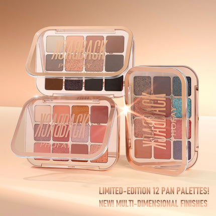 Phofay 12-Color Professional Eyeshadow Palette – High-Pigment Matte & Glitter