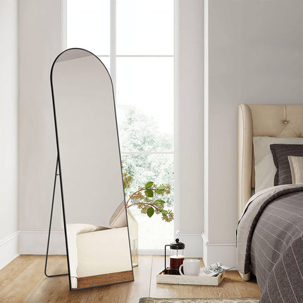 Modern Full Length Floor Mirror – 64" x 21" Aluminum Alloy Thin Frame Mirror – Standing, Leaning or Wall-Mounted Full Body Mirror