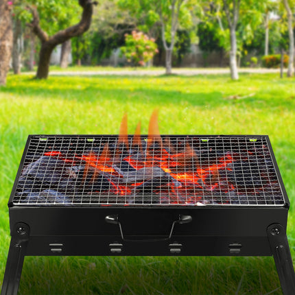 Portable Notebook Charcoal BBQ Grill – Foldable Stainless Steel Camping Grill – Compact Outdoor Barbecue for Hiking, Picnic & Garden