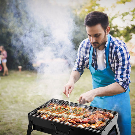 Portable Notebook Charcoal BBQ Grill – Foldable Stainless Steel Camping Grill – Compact Outdoor Barbecue for Hiking, Picnic & Garden