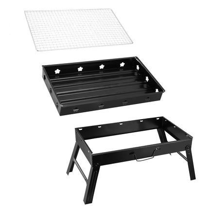Portable Notebook Charcoal BBQ Grill – Foldable Stainless Steel Camping Grill – Compact Outdoor Barbecue for Hiking, Picnic & Garden