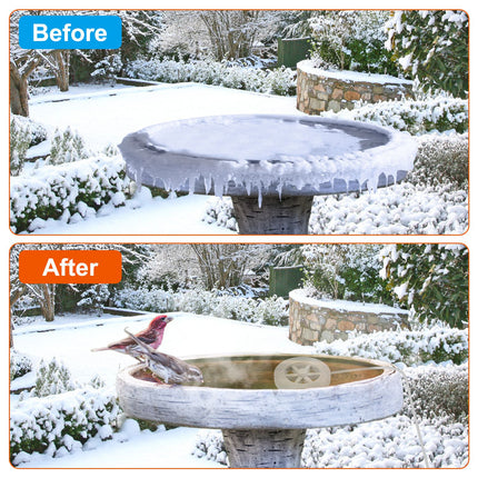 70W Bird Bath Heater for Outdoors Winter – Thermostatically Controlled Bird Bath De-icer – Waterproof Aluminum Alloy Water Heater with Auto Shut-off