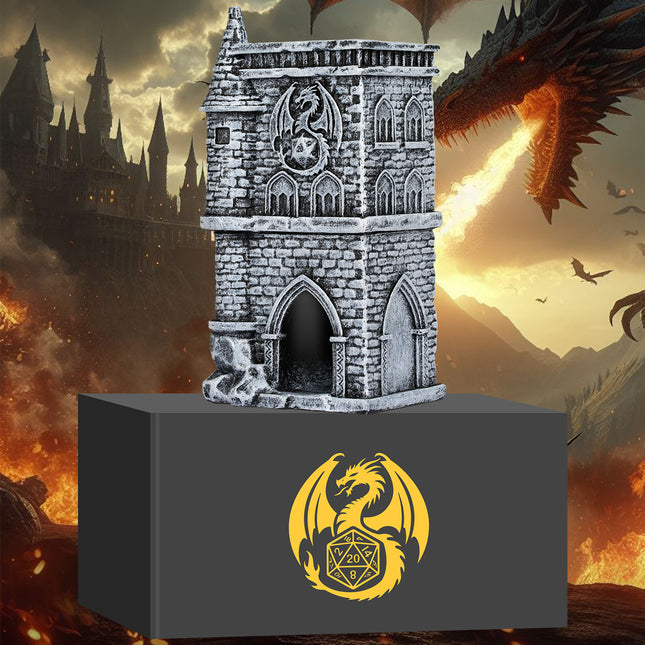 Castle Resin Dice Tower – Medieval D20 Style Roller for Tabletop RPGs and Dungeons & Dragons