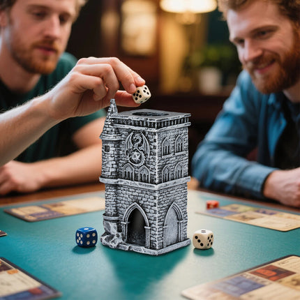 Castle Resin Dice Tower – Medieval D20 Style Roller for Tabletop RPGs and Dungeons & Dragons