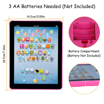 Kids Educational Learning Tablet – Interactive Touch Pad for ABCs, Numbers & Words – Preschool Study Toy with Music & Quiz Mode for Boys & Girls 1-6