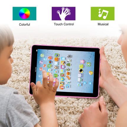 Kids Educational Learning Tablet – Interactive Touch Pad for ABCs, Numbers & Words – Preschool Study Toy with Music & Quiz Mode for Boys & Girls 1-6