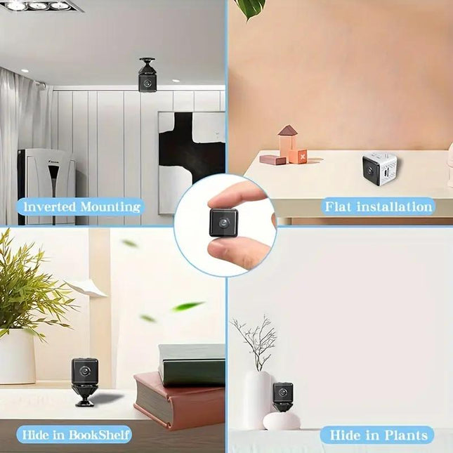 Modern Tech Cube Smart Home Camera – 1080P HD WiFi Security Monitor – Sleek Minimalist Interior Cam with Motion Tracking & 2-Way Audio