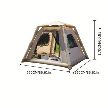 Luxury Inflatable Camping Tent – 2-4 Person Glamping Air Tent – Waterproof & Windproof Oxford Fabric Hut with Quick Inflation Technology