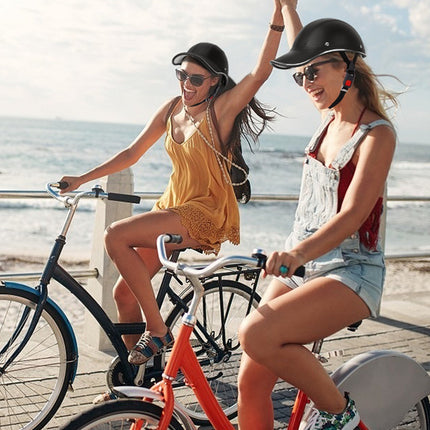 Retro Baseball Cap Style Bike Helmet – Adjustable PU Leather Safety Hard Hat – Breathable & Anti-UV Cycling Helmet for Scooter, Bicycle & Skateboard