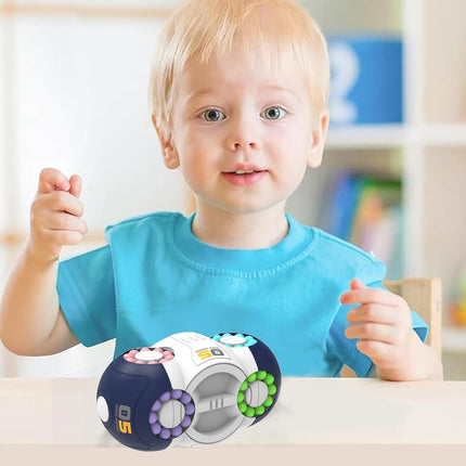 2-in-1 Magic Bean Rotating Cube – Fidget Spinner & Puzzle Game – Stress Relief Toy for Kids & Adults – ADHD Focus & Sensory Toy