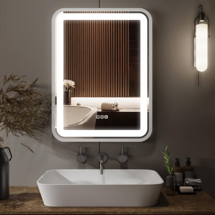 EliteGlow™ Smart Anti-Fog LED Wall Mirror – Touch Control & 3 Color Temperature Settings