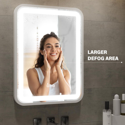 EliteGlow™ Smart Anti-Fog LED Wall Mirror – Touch Control & 3 Color Temperature Settings