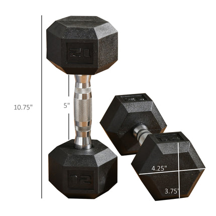 Professional Hex Rubber Dumbbell Set – No-Roll Solid Cast Iron Weights – Ergonomic Chrome Handle – Premium Strength Training Equipment