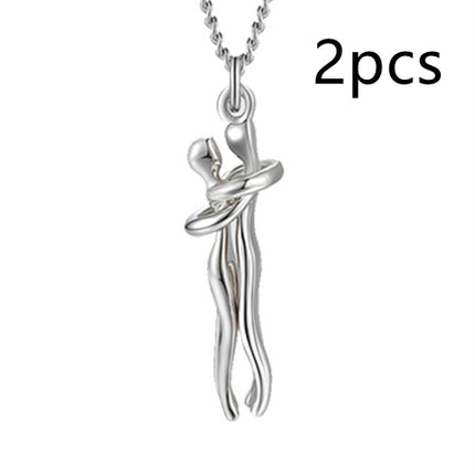 Romantic "Love Hug" Pendant Necklace – Symbolic Couple Jewelry for Lovers – Meaningful Anniversary & Valentine’s Day Gift for Him & Her